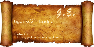 Gyurkó Endre névjegykártya