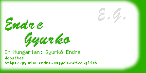 endre gyurko business card